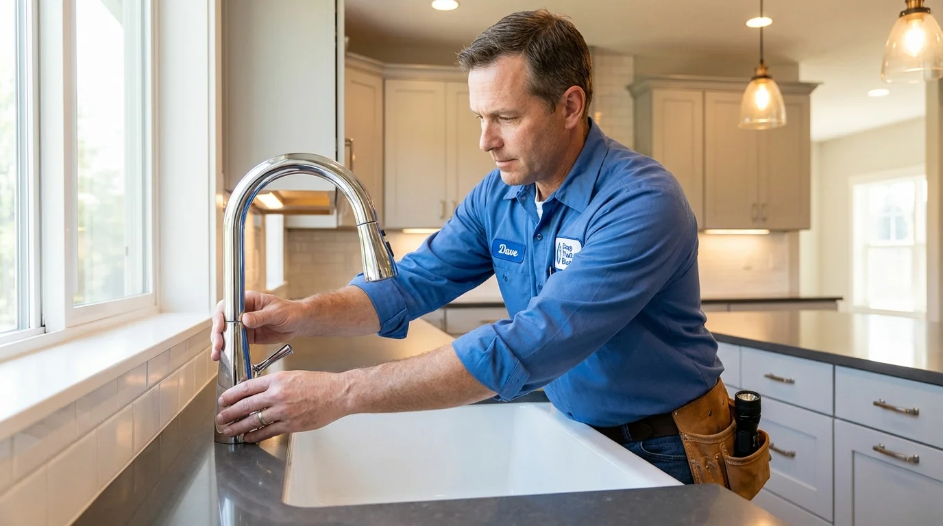 Kitchen faucet installation by Johns Plumbing LLC in White Oak